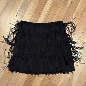 Black Fringe Skirt